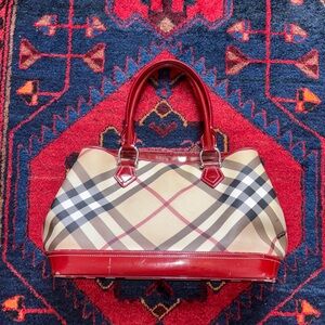 Burberry Nova Plaid PVC Leather Bag